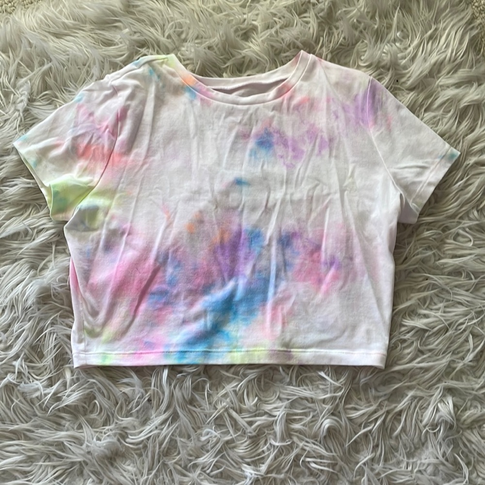 Handmade tie dye crop tee